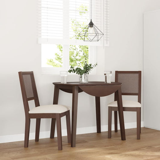 Eetkamerstoelen met kussens 2 st massief hout rubber bruin is nu te koop bij PeponiXL, paradijselijk wonen!