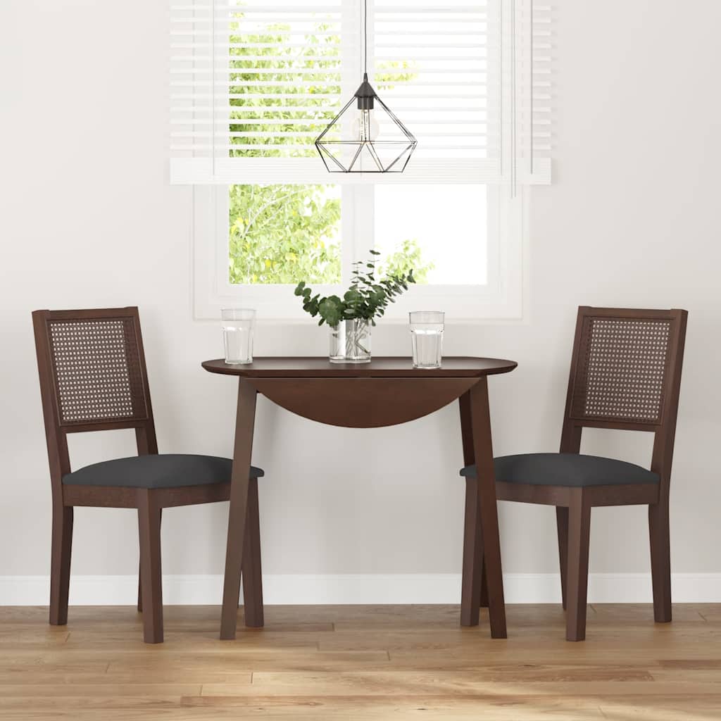 Eetkamerstoelen met kussens 2 st massief hout rubber bruin is nu te koop bij PeponiXL, paradijselijk wonen!