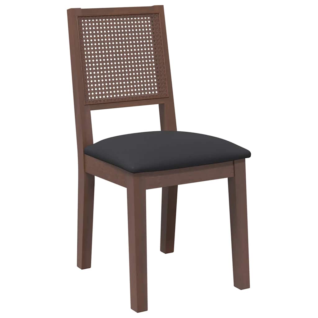 Eetkamerstoelen met kussens 2 st massief hout rubber bruin is nu te koop bij PeponiXL, paradijselijk wonen!