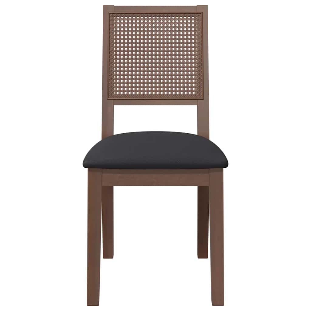 Eetkamerstoelen met kussens 2 st massief hout rubber bruin is nu te koop bij PeponiXL, paradijselijk wonen!