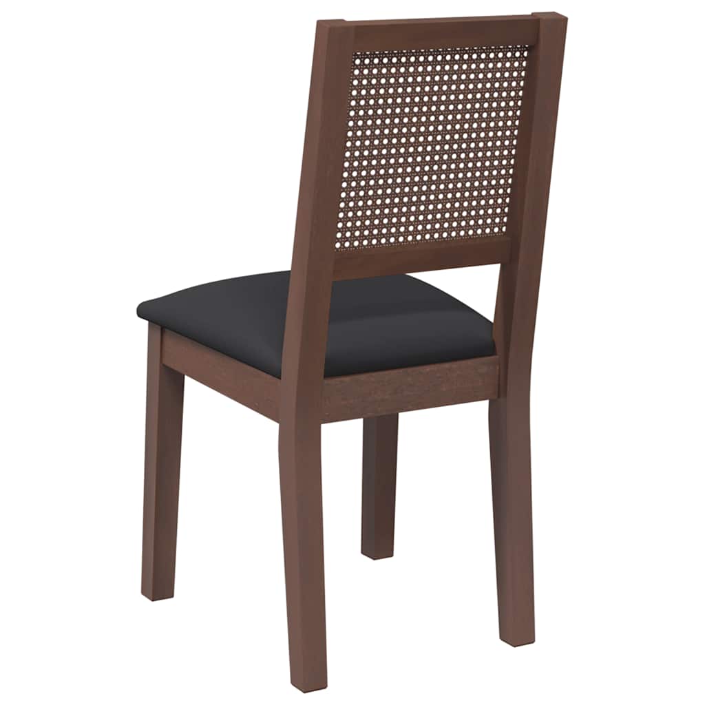 Eetkamerstoelen met kussens 2 st massief hout rubber bruin is nu te koop bij PeponiXL, paradijselijk wonen!
