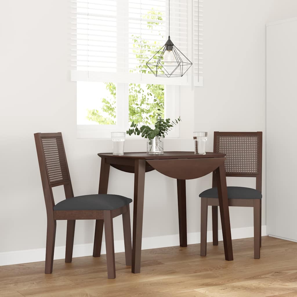 Eetkamerstoelen met kussens 2 st massief hout rubber bruin is nu te koop bij PeponiXL, paradijselijk wonen!