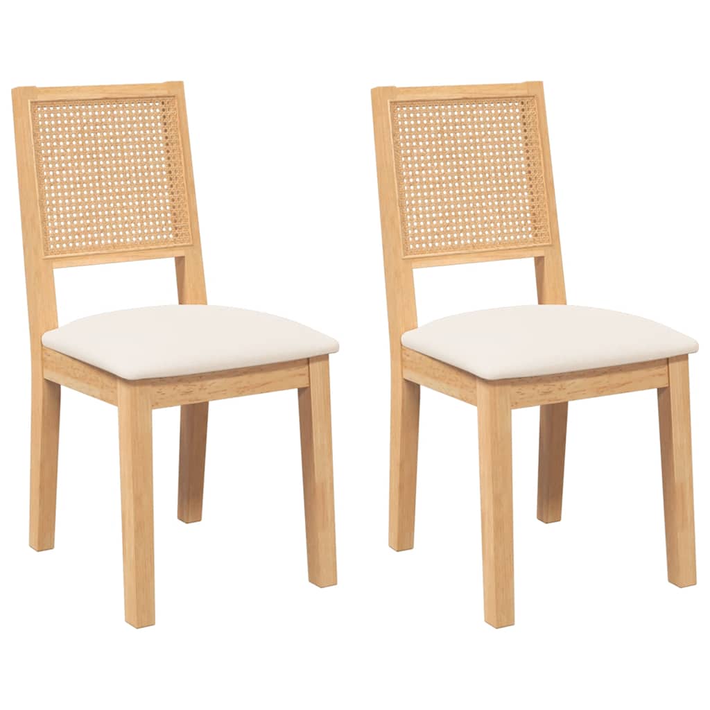 Eetkamerstoelen met kussens 2 st massief hout rubber is nu te koop bij PeponiXL, paradijselijk wonen!