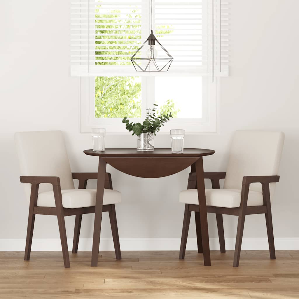 Eetkamerstoelen met kussens 2 stuks bruin massief hout rubber is nu te koop bij PeponiXL, paradijselijk wonen!