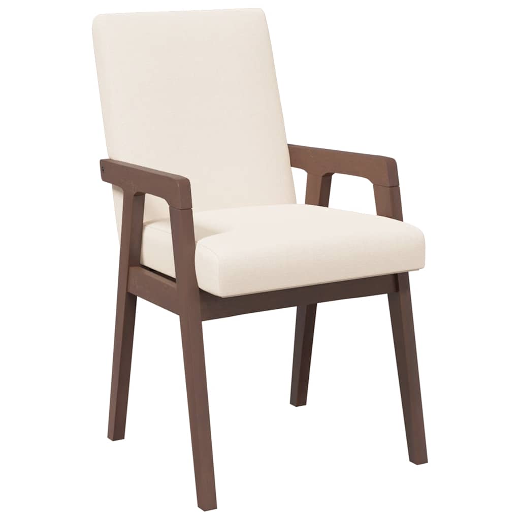 Eetkamerstoelen met kussens 2 stuks bruin massief hout rubber is nu te koop bij PeponiXL, paradijselijk wonen!