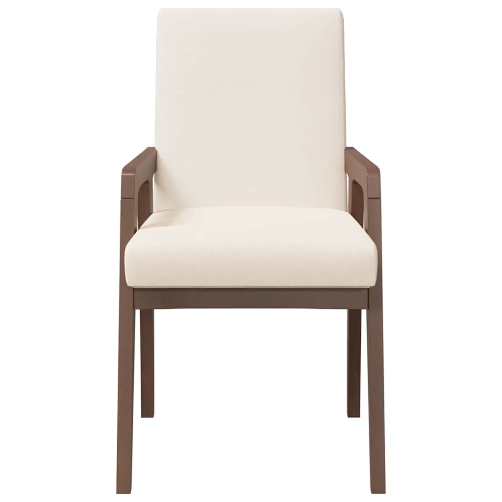 Eetkamerstoelen met kussens 2 stuks bruin massief hout rubber is nu te koop bij PeponiXL, paradijselijk wonen!