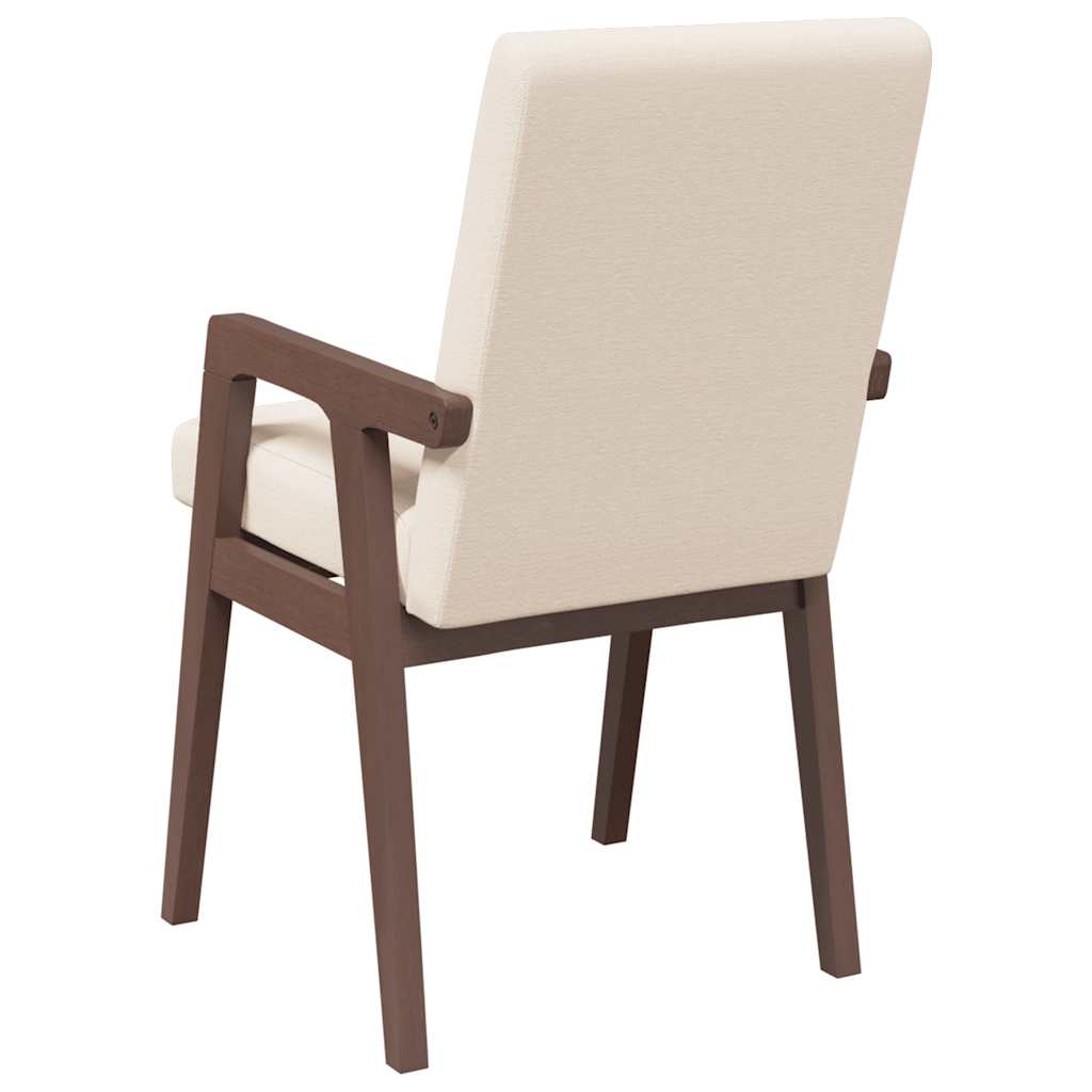 Eetkamerstoelen met kussens 2 stuks bruin massief hout rubber is nu te koop bij PeponiXL, paradijselijk wonen!