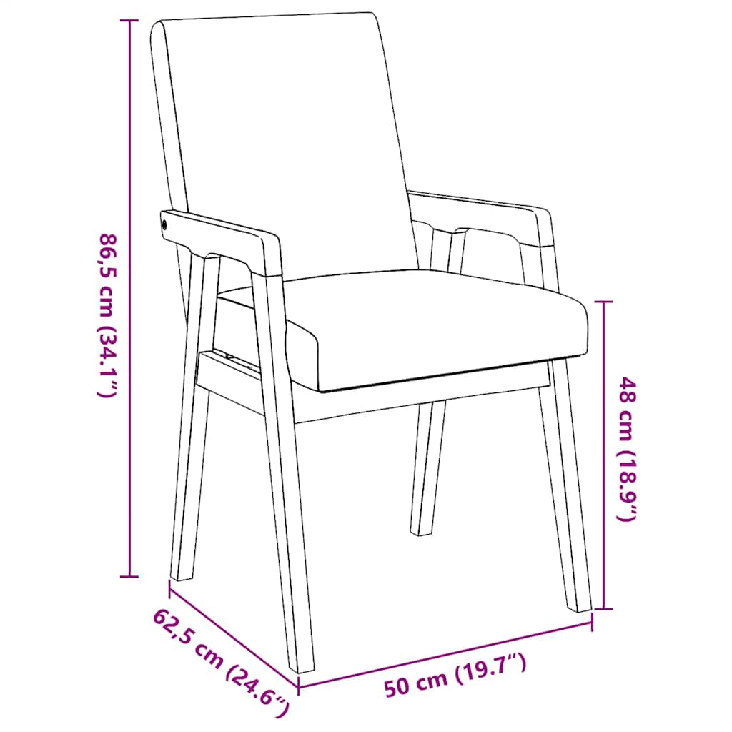 Eetkamerstoelen met kussens 2 stuks bruin massief hout rubber is nu te koop bij PeponiXL, paradijselijk wonen!