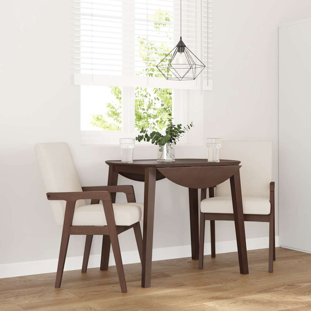 Eetkamerstoelen met kussens 2 stuks bruin massief hout rubber is nu te koop bij PeponiXL, paradijselijk wonen!