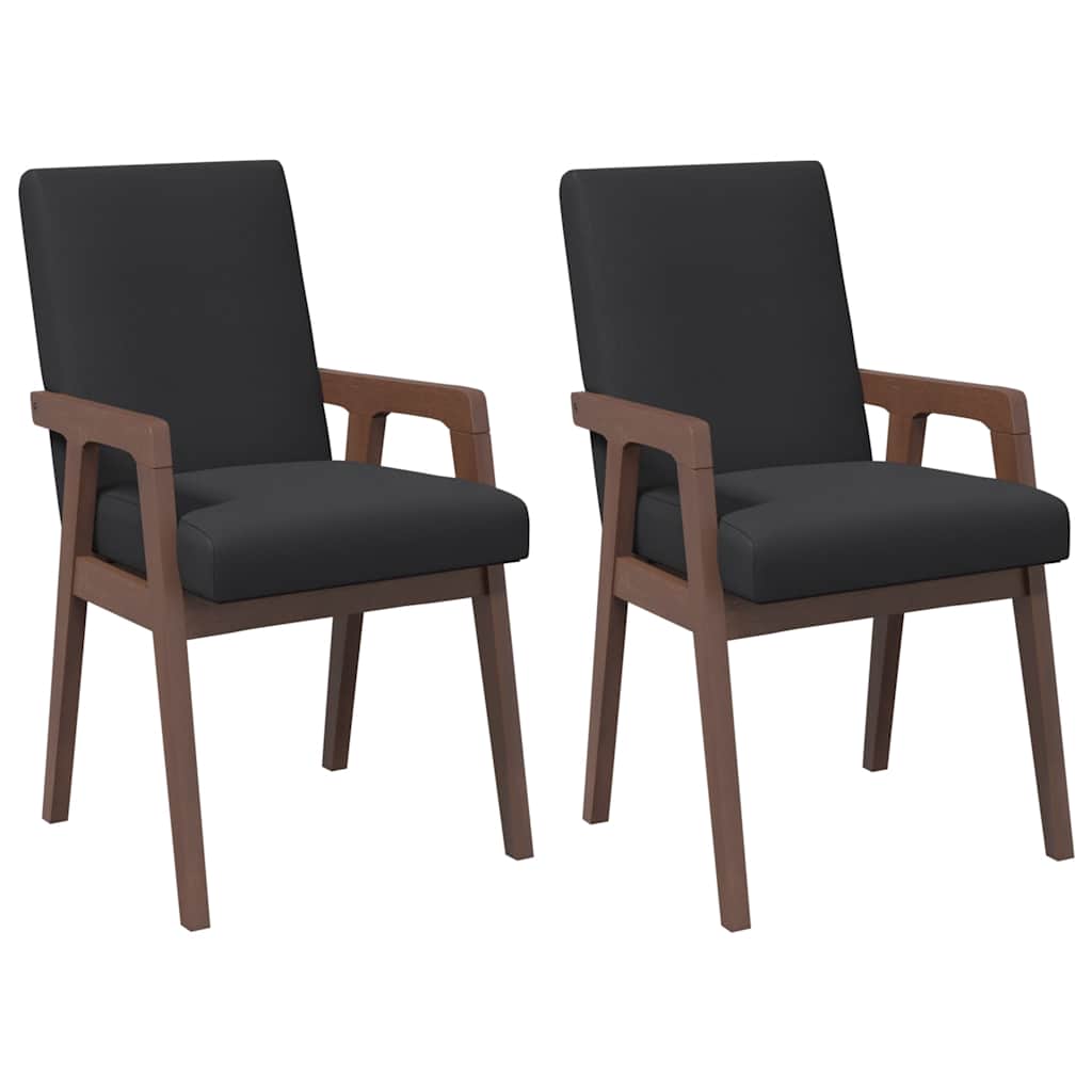 Eetkamerstoelen met kussens 2 stuks bruin massief hout rubber is nu te koop bij PeponiXL, paradijselijk wonen!