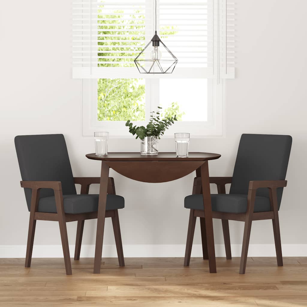 Eetkamerstoelen met kussens 2 stuks bruin massief hout rubber is nu te koop bij PeponiXL, paradijselijk wonen!