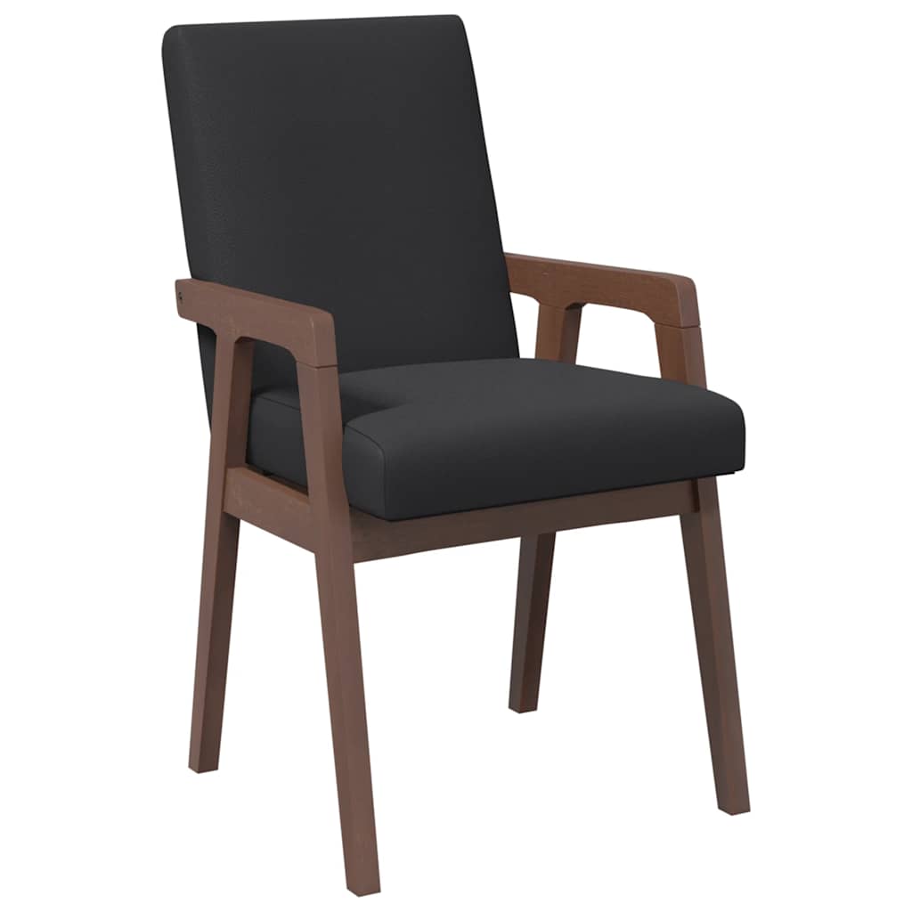 Eetkamerstoelen met kussens 2 stuks bruin massief hout rubber is nu te koop bij PeponiXL, paradijselijk wonen!
