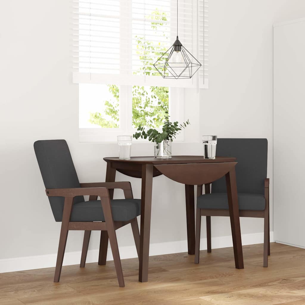 Eetkamerstoelen met kussens 2 stuks bruin massief hout rubber is nu te koop bij PeponiXL, paradijselijk wonen!
