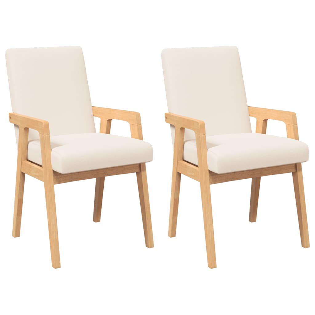 Eetkamerstoelen met kussens 2 stuks massief hout rubber is nu te koop bij PeponiXL, paradijselijk wonen!