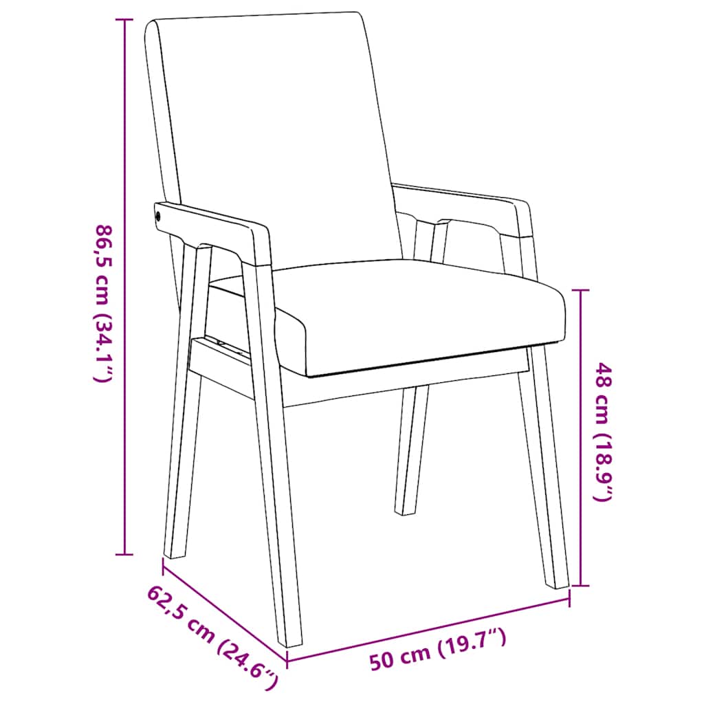 Eetkamerstoelen met kussens 2 stuks massief hout rubber is nu te koop bij PeponiXL, paradijselijk wonen!