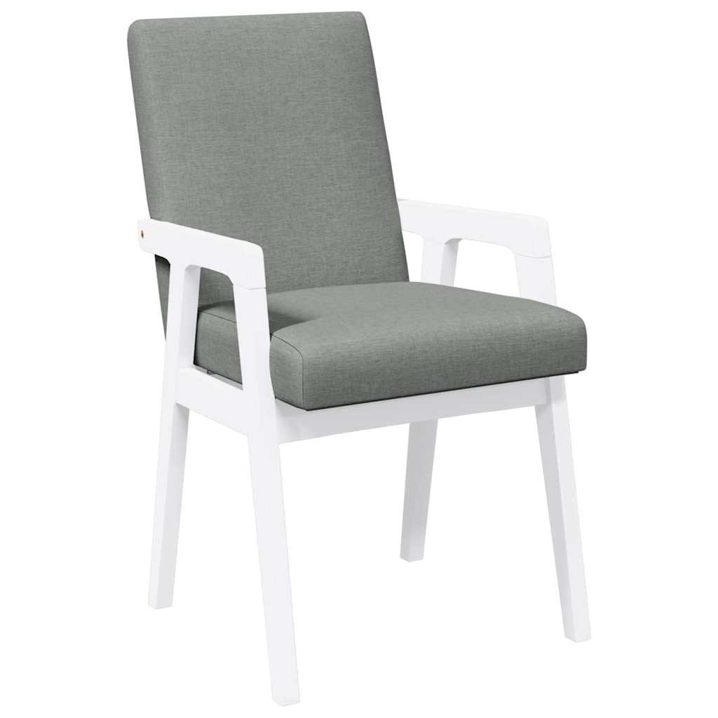 Eetkamerstoelen met kussens 2 stuks wit massief hout rubber is nu te koop bij PeponiXL, paradijselijk wonen!
