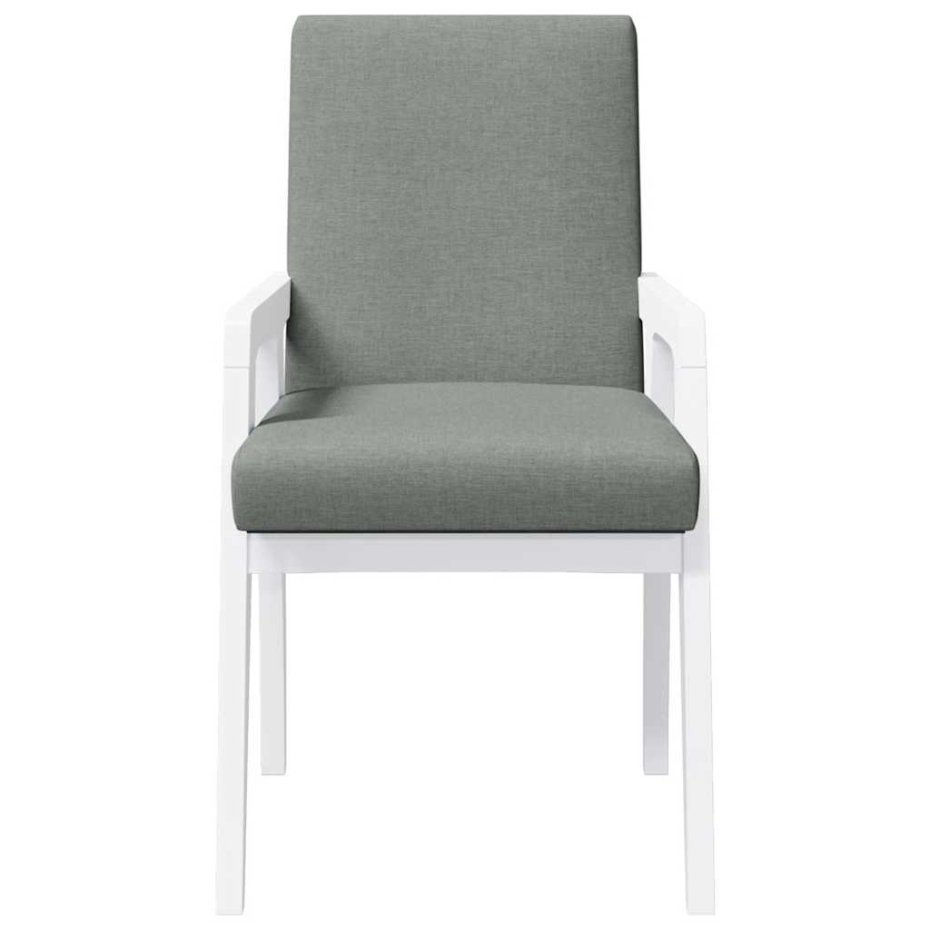 Eetkamerstoelen met kussens 2 stuks wit massief hout rubber is nu te koop bij PeponiXL, paradijselijk wonen!