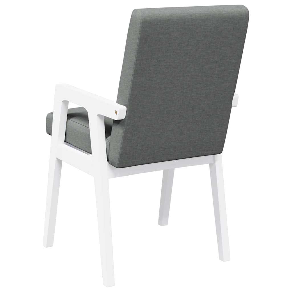 Eetkamerstoelen met kussens 2 stuks wit massief hout rubber is nu te koop bij PeponiXL, paradijselijk wonen!
