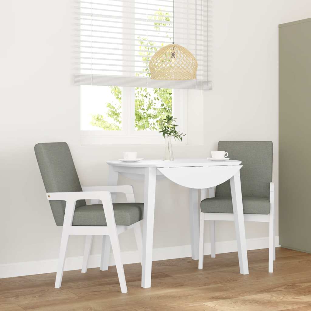 Eetkamerstoelen met kussens 2 stuks wit massief hout rubber is nu te koop bij PeponiXL, paradijselijk wonen!