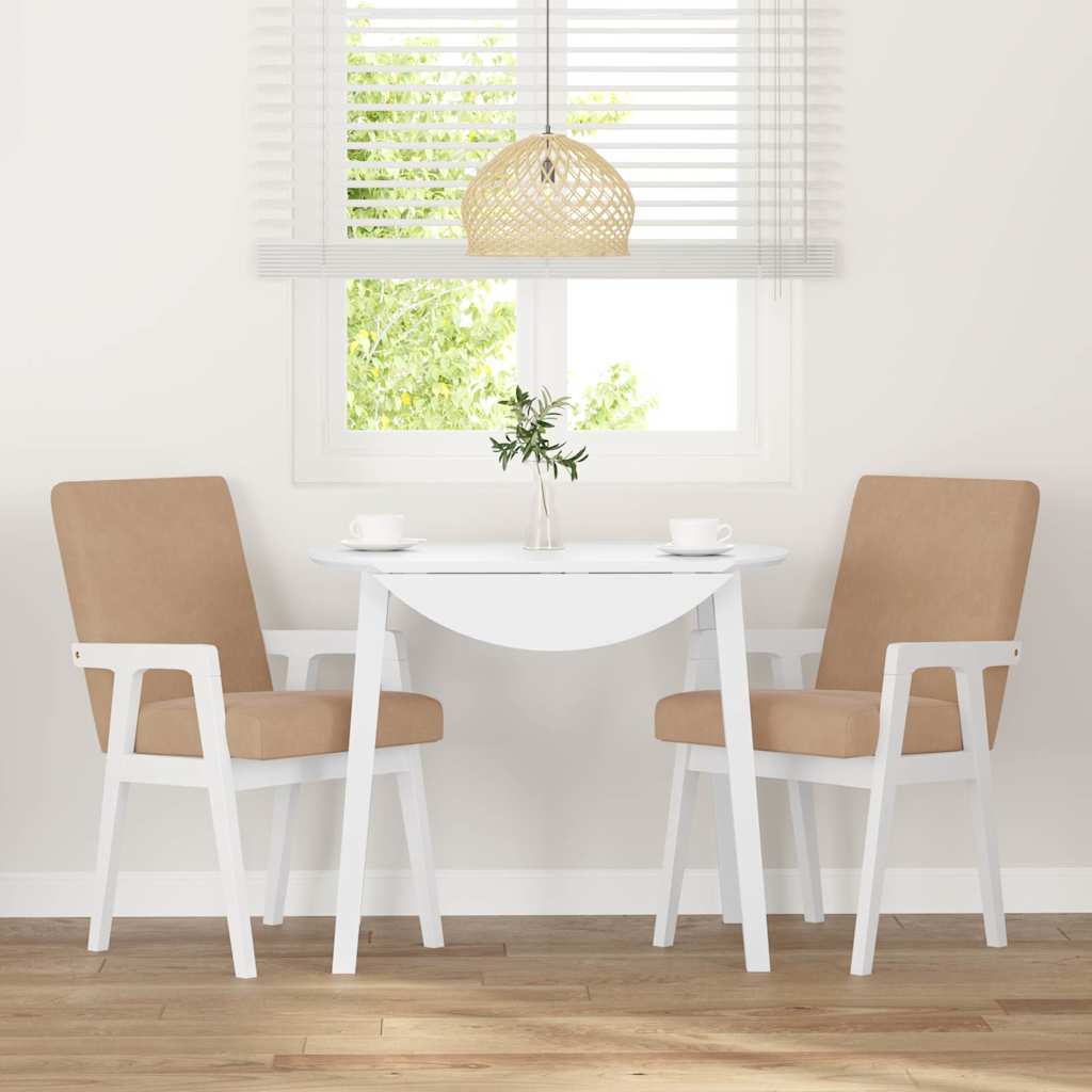 Eetkamerstoelen met kussens 2 stuks wit massief hout rubber is nu te koop bij PeponiXL, paradijselijk wonen!