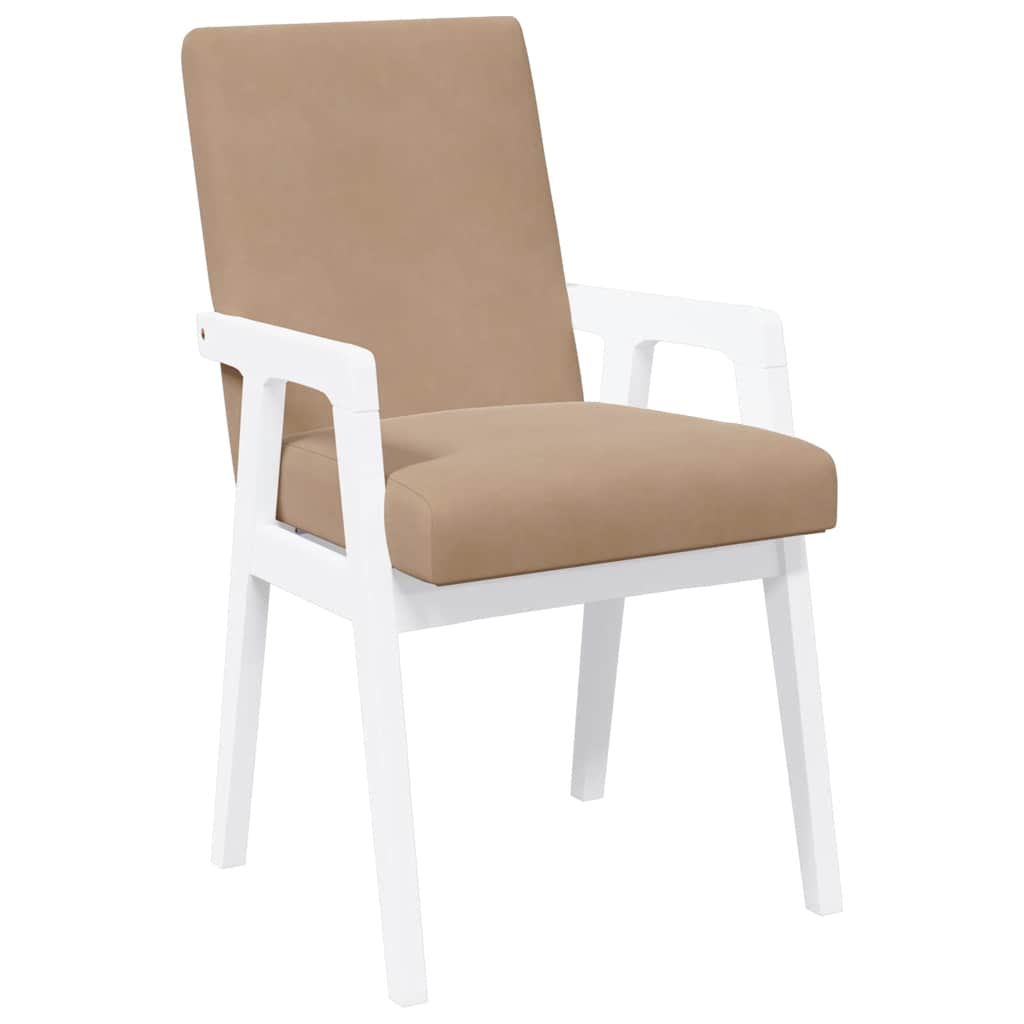 Eetkamerstoelen met kussens 2 stuks wit massief hout rubber is nu te koop bij PeponiXL, paradijselijk wonen!