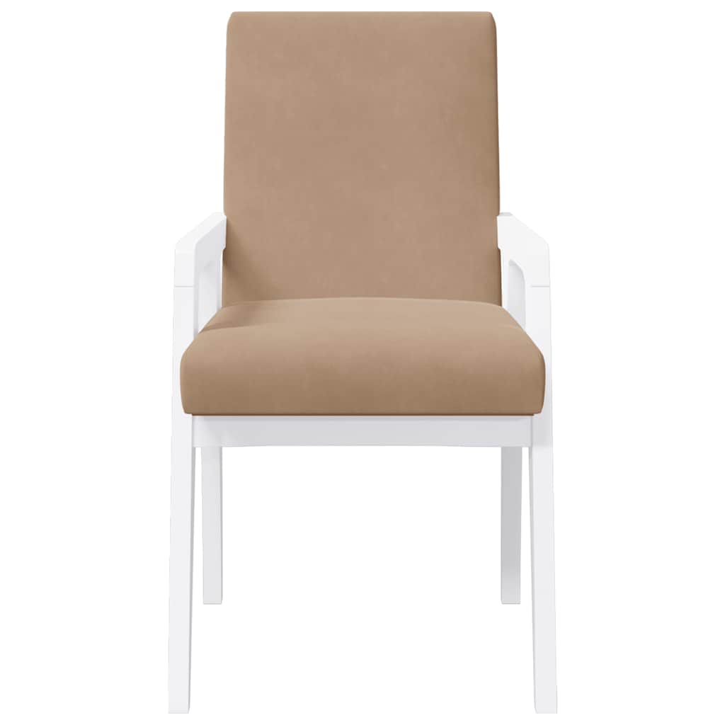 Eetkamerstoelen met kussens 2 stuks wit massief hout rubber is nu te koop bij PeponiXL, paradijselijk wonen!