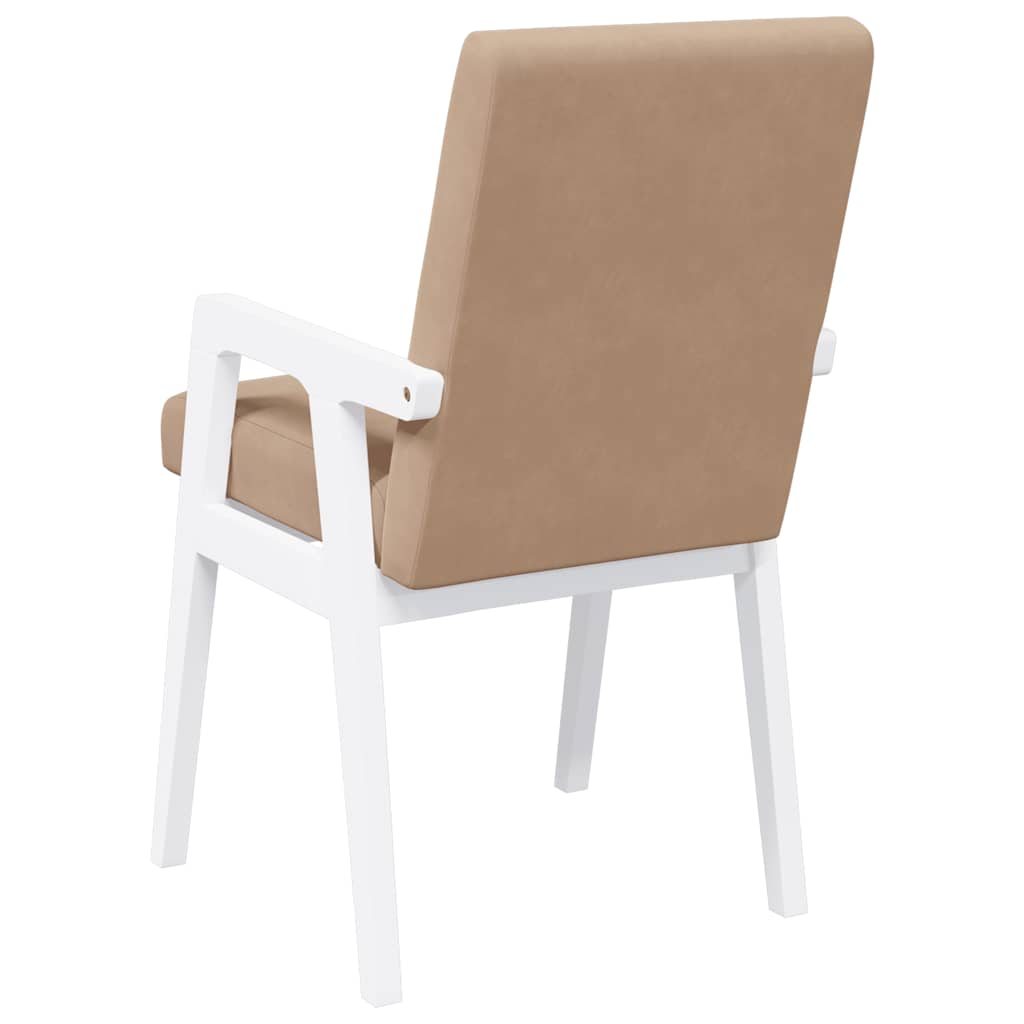 Eetkamerstoelen met kussens 2 stuks wit massief hout rubber is nu te koop bij PeponiXL, paradijselijk wonen!