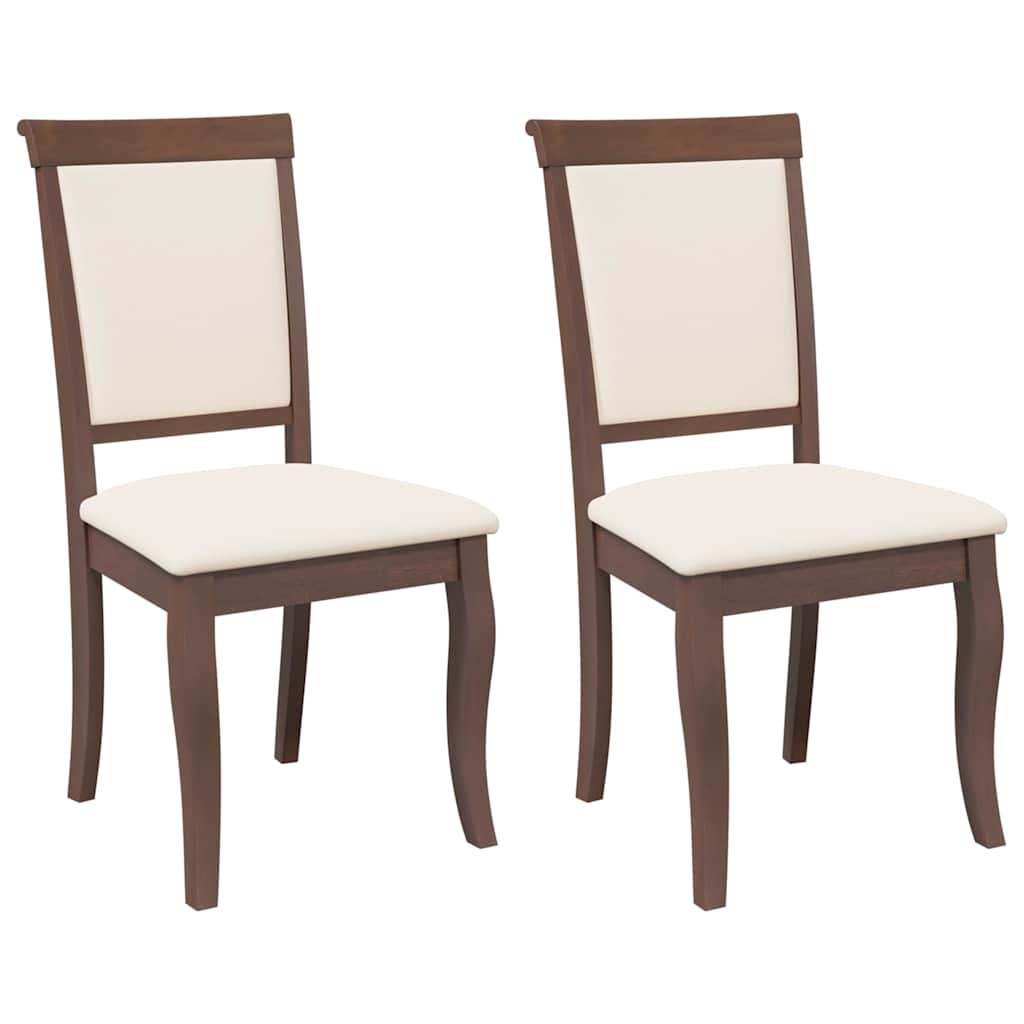 Eetkamerstoelen met kussens 2 st massief hout rubber bruin is nu te koop bij PeponiXL, paradijselijk wonen!