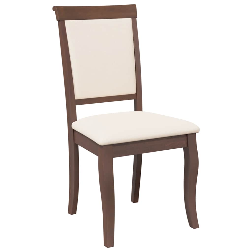 Eetkamerstoelen met kussens 2 st massief hout rubber bruin is nu te koop bij PeponiXL, paradijselijk wonen!