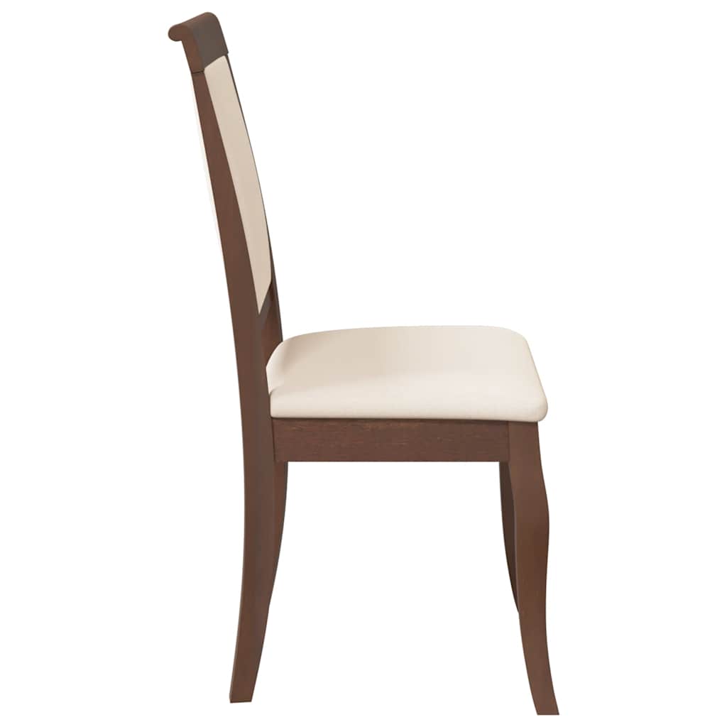 Eetkamerstoelen met kussens 2 st massief hout rubber bruin is nu te koop bij PeponiXL, paradijselijk wonen!