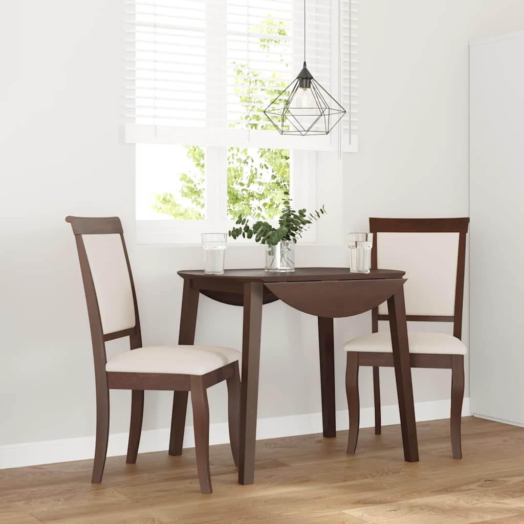 Eetkamerstoelen met kussens 2 st massief hout rubber bruin is nu te koop bij PeponiXL, paradijselijk wonen!