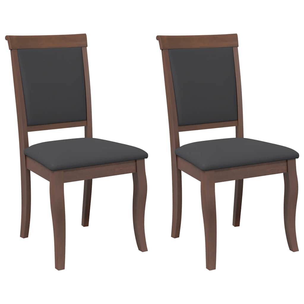 Eetkamerstoelen met kussens 2 st massief hout rubber bruin is nu te koop bij PeponiXL, paradijselijk wonen!