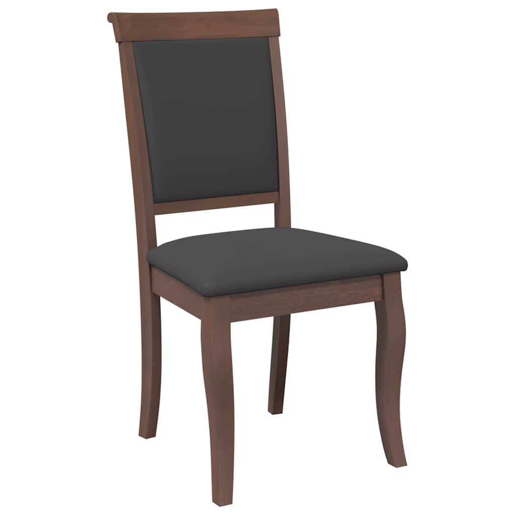 Eetkamerstoelen met kussens 2 st massief hout rubber bruin is nu te koop bij PeponiXL, paradijselijk wonen!