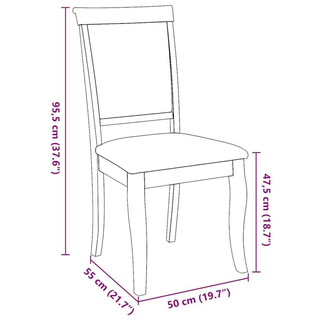 Eetkamerstoelen met kussens 2 st massief hout rubber bruin is nu te koop bij PeponiXL, paradijselijk wonen!