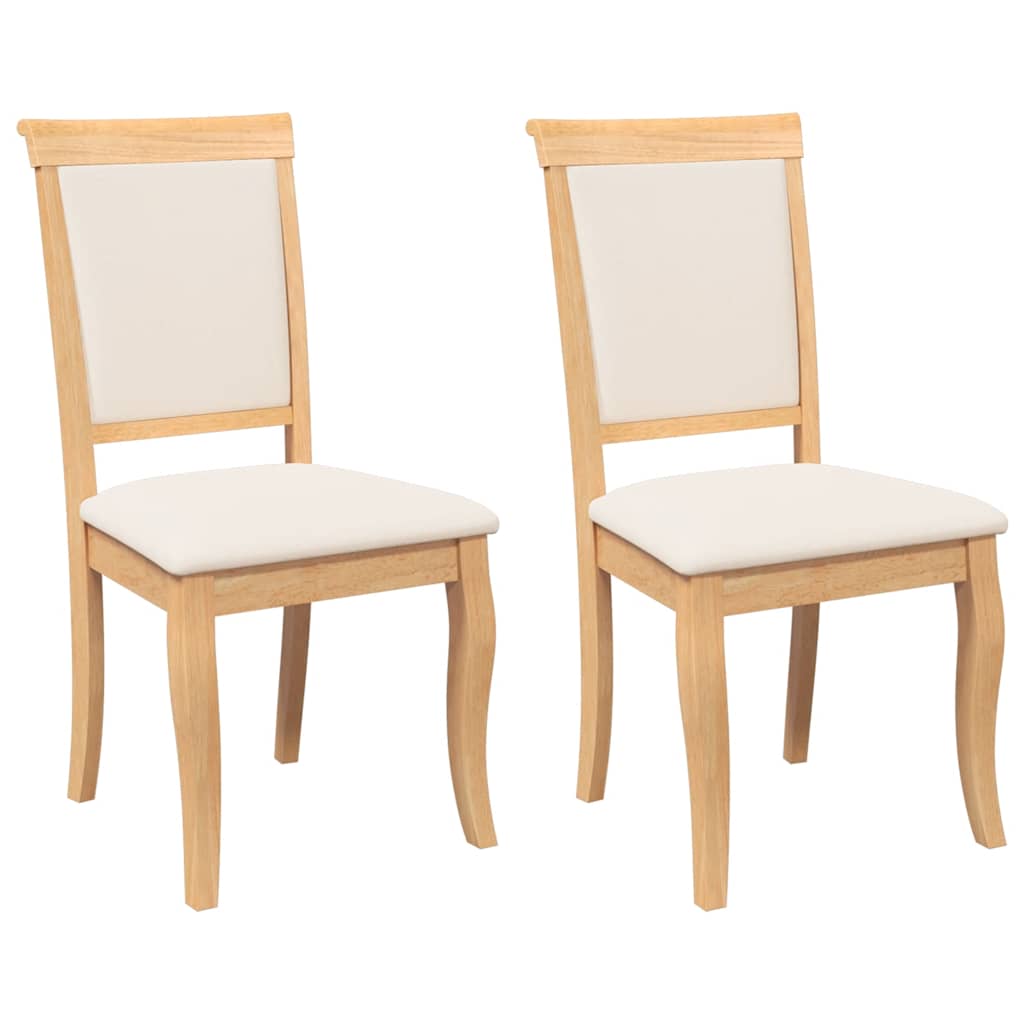 Eetkamerstoelen met kussens 2 st massief hout naturel rubber is nu te koop bij PeponiXL, paradijselijk wonen!