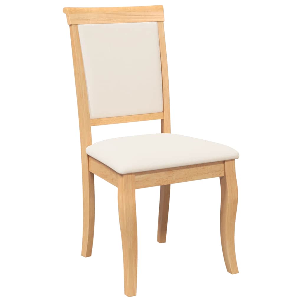 Eetkamerstoelen met kussens 2 st massief hout naturel rubber is nu te koop bij PeponiXL, paradijselijk wonen!