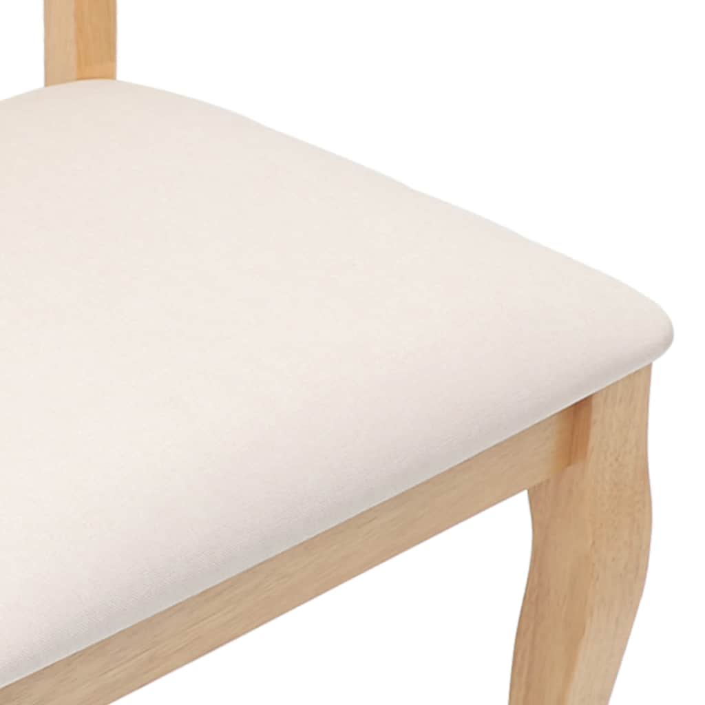 Eetkamerstoelen met kussens 2 st massief hout naturel rubber is nu te koop bij PeponiXL, paradijselijk wonen!