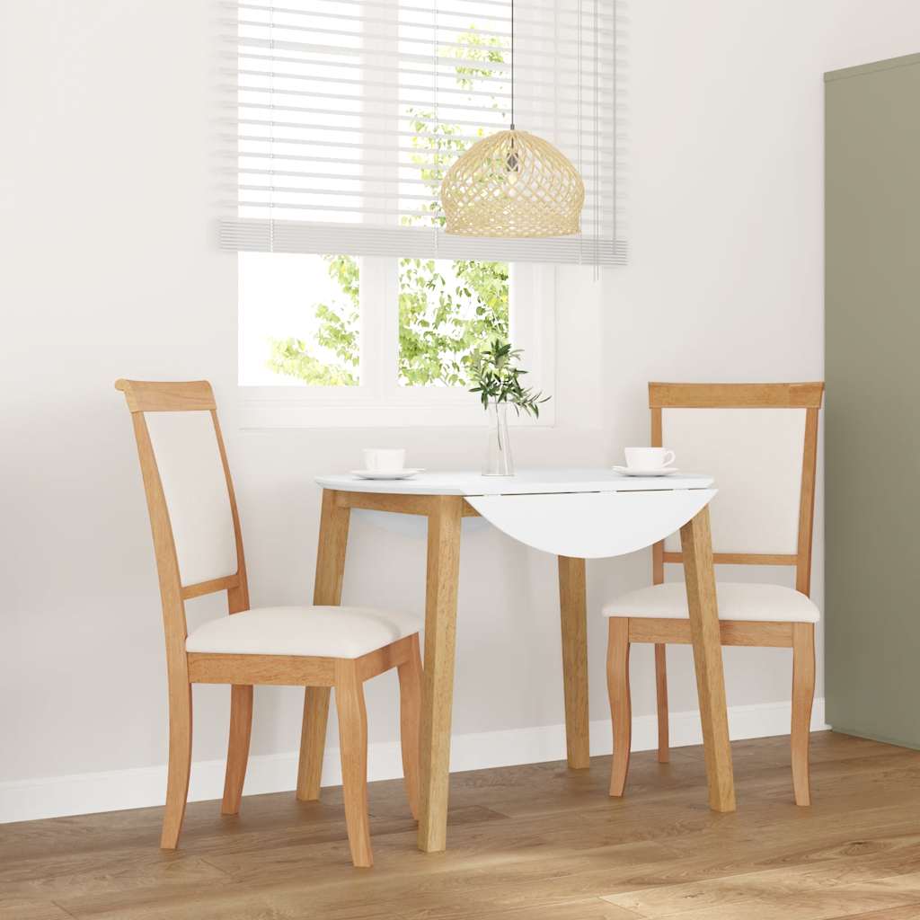 Eetkamerstoelen met kussens 2 st massief hout naturel rubber is nu te koop bij PeponiXL, paradijselijk wonen!