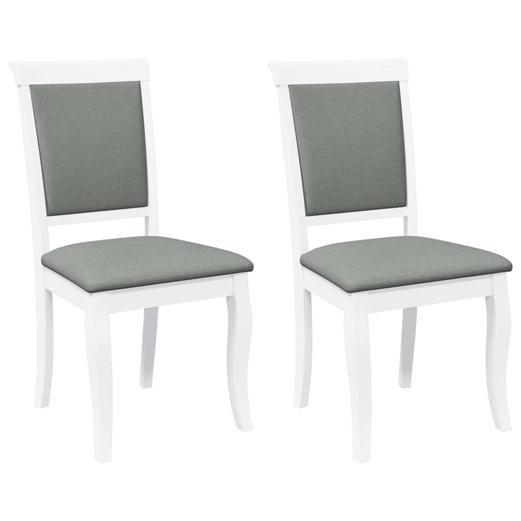 Eetkamerstoelen met kussens 2 st massief hout rubber wit is nu te koop bij PeponiXL, paradijselijk wonen!