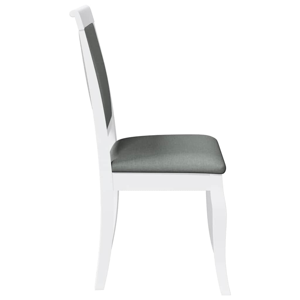 Eetkamerstoelen met kussens 2 st massief hout rubber wit is nu te koop bij PeponiXL, paradijselijk wonen!