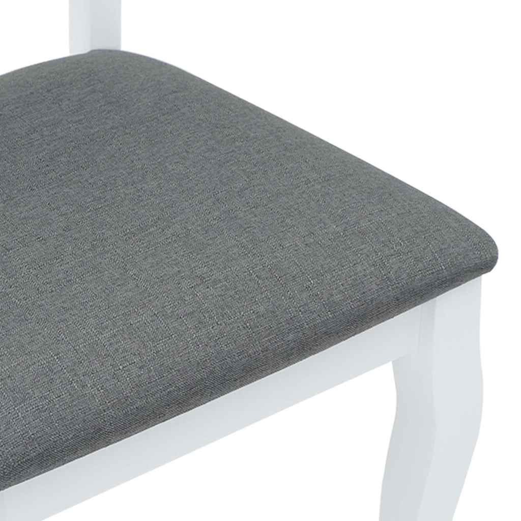 Eetkamerstoelen met kussens 2 st massief hout rubber wit is nu te koop bij PeponiXL, paradijselijk wonen!