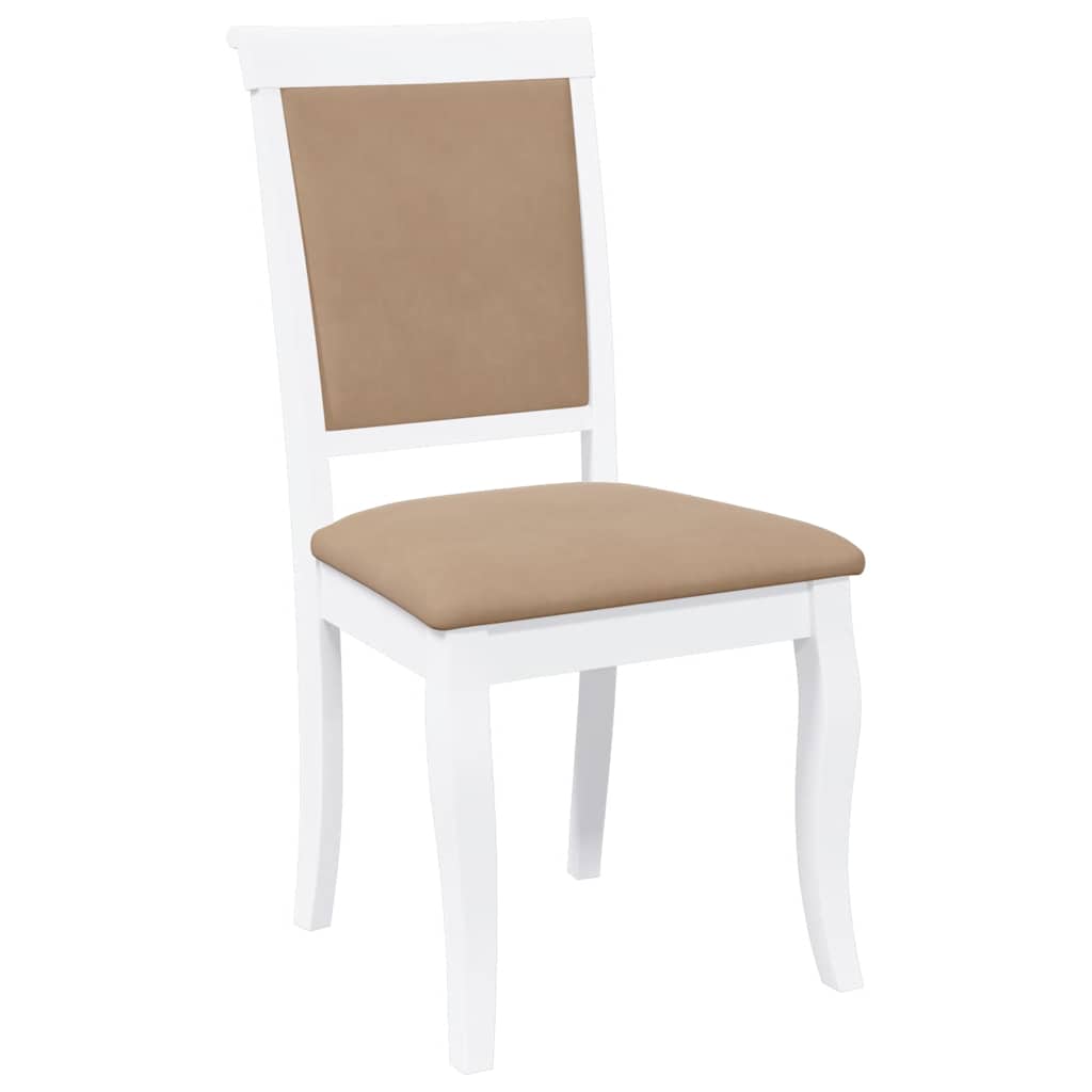 Eetkamerstoelen met kussens 2 st massief hout rubber wit is nu te koop bij PeponiXL, paradijselijk wonen!