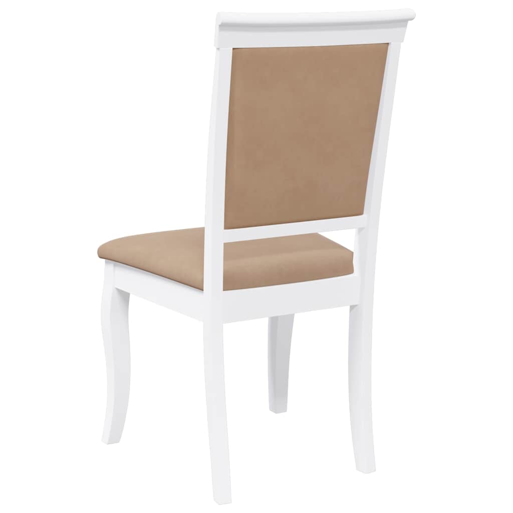 Eetkamerstoelen met kussens 2 st massief hout rubber wit is nu te koop bij PeponiXL, paradijselijk wonen!