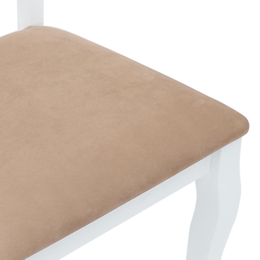 Eetkamerstoelen met kussens 2 st massief hout rubber wit is nu te koop bij PeponiXL, paradijselijk wonen!