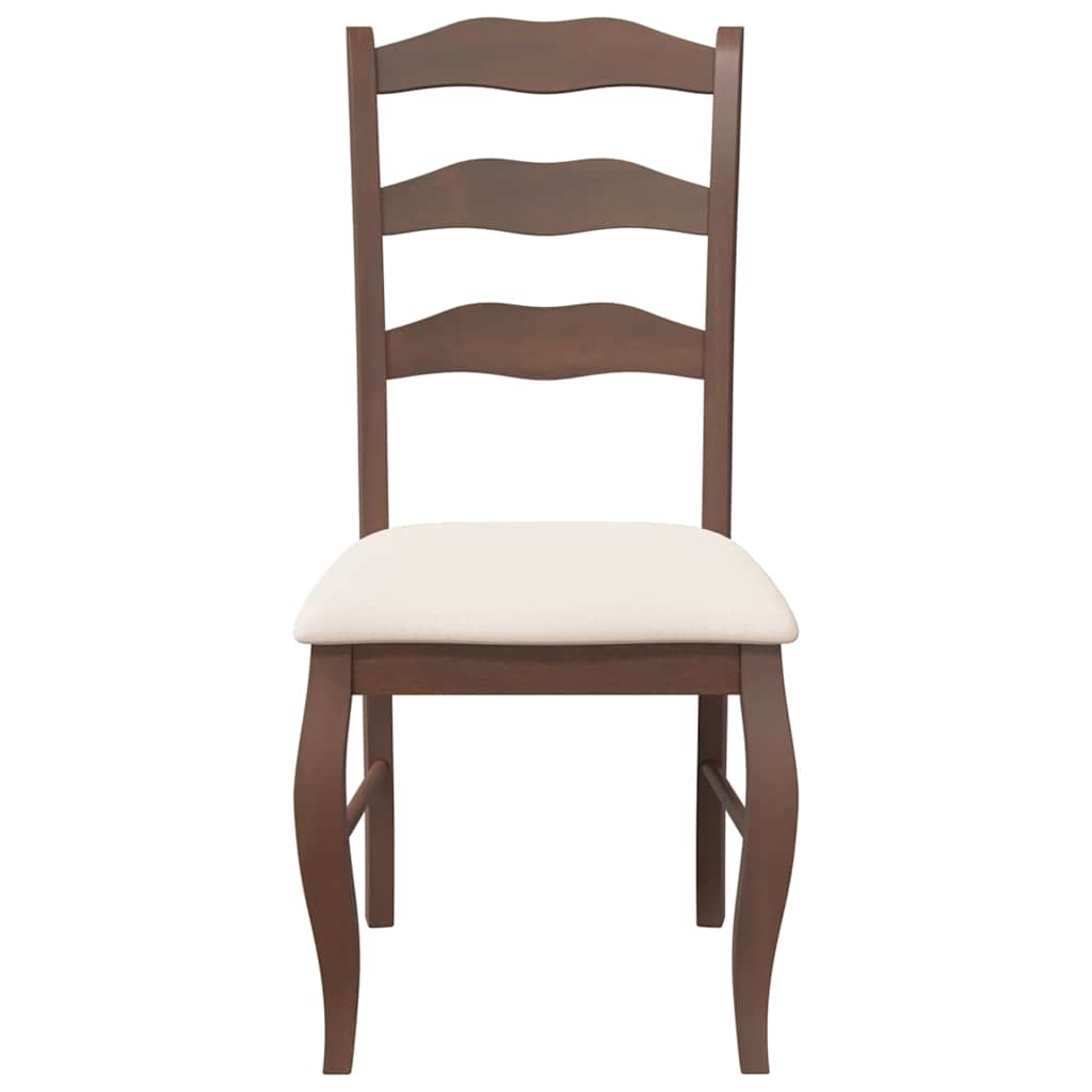 Eetkamerstoelen met kussens 2 stuks bruin massief hout rubber is nu te koop bij PeponiXL, paradijselijk wonen!