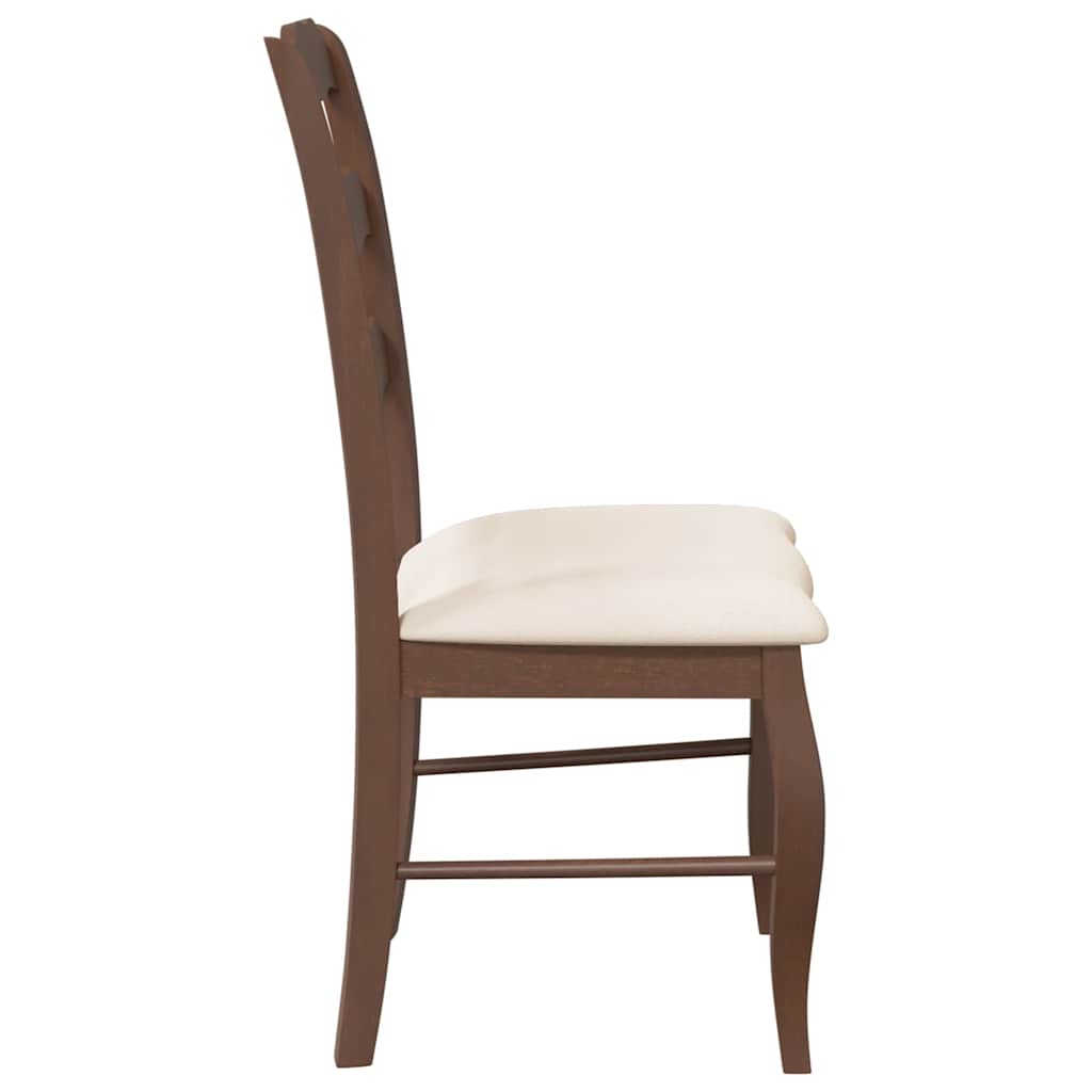 Eetkamerstoelen met kussens 2 stuks bruin massief hout rubber is nu te koop bij PeponiXL, paradijselijk wonen!