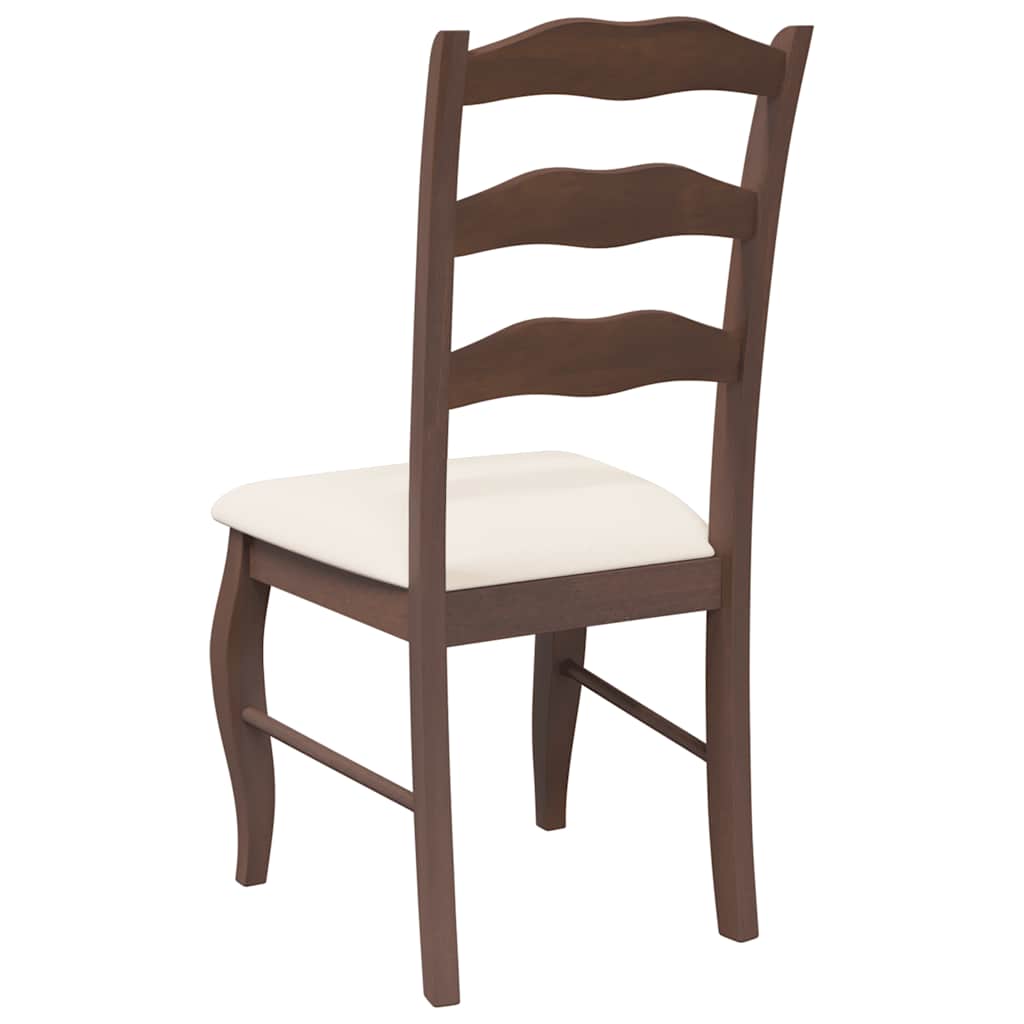 Eetkamerstoelen met kussens 2 stuks bruin massief hout rubber is nu te koop bij PeponiXL, paradijselijk wonen!