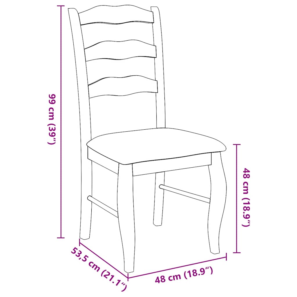Eetkamerstoelen met kussens 2 stuks bruin massief hout rubber is nu te koop bij PeponiXL, paradijselijk wonen!