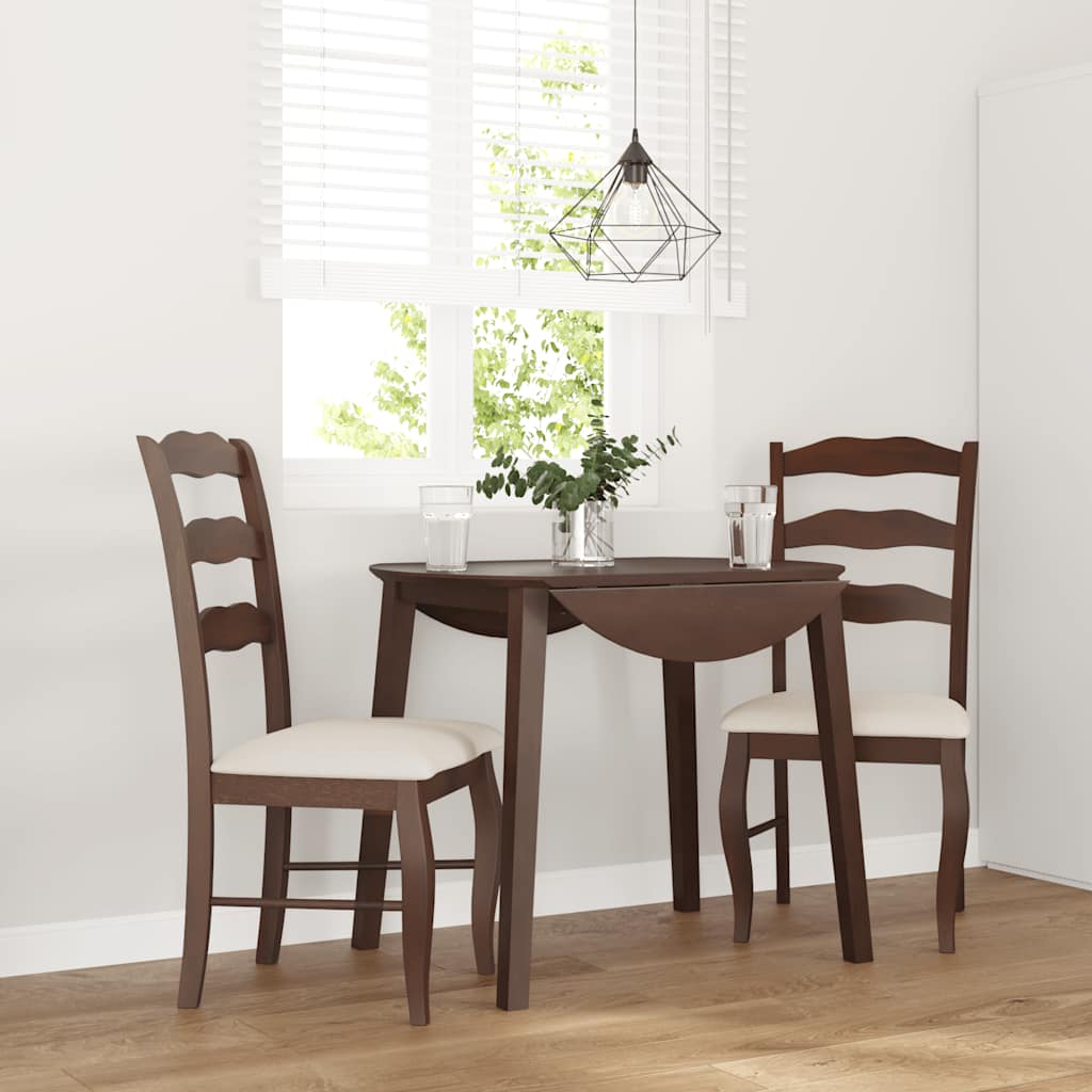 Eetkamerstoelen met kussens 2 stuks bruin massief hout rubber is nu te koop bij PeponiXL, paradijselijk wonen!