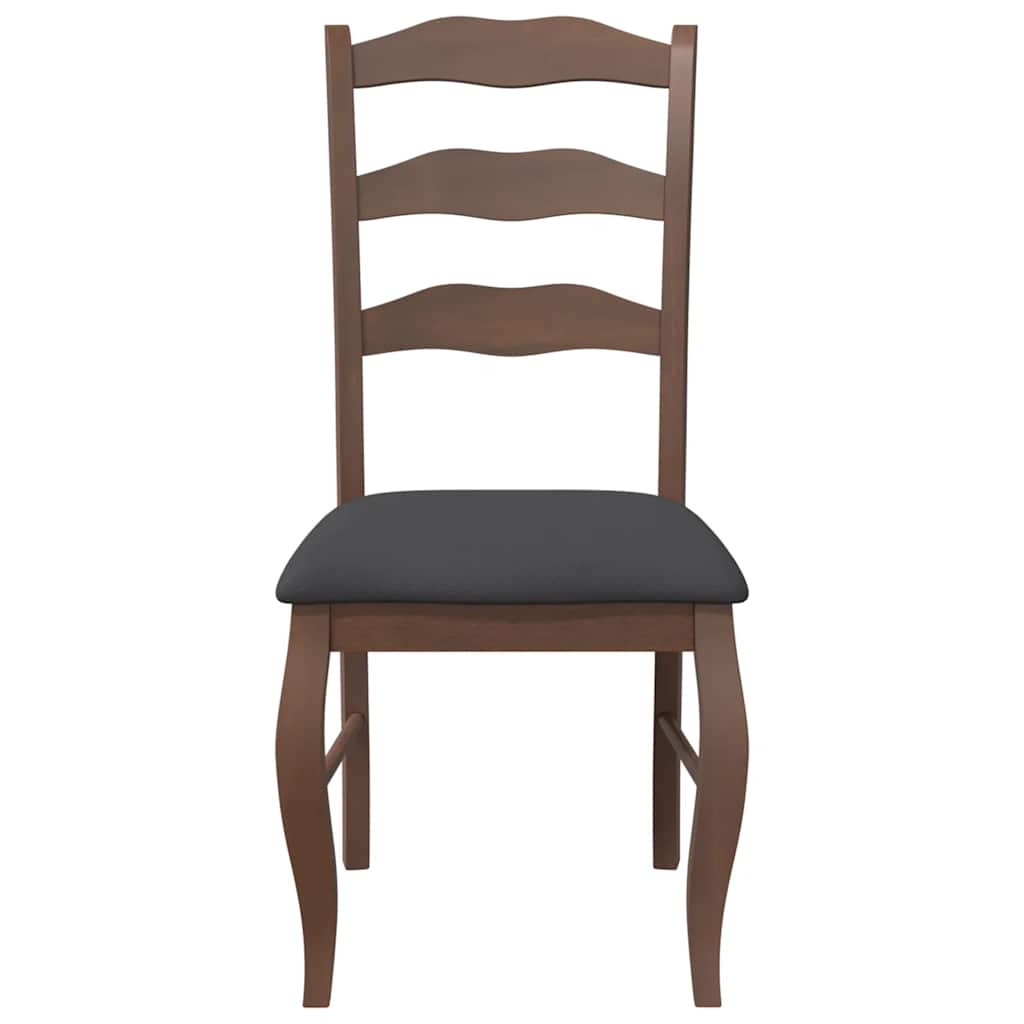 Eetkamerstoelen met kussens 2 stuks bruin massief hout rubber is nu te koop bij PeponiXL, paradijselijk wonen!